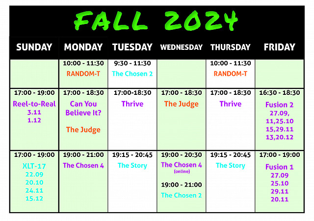 FALL 2024 schedule 2